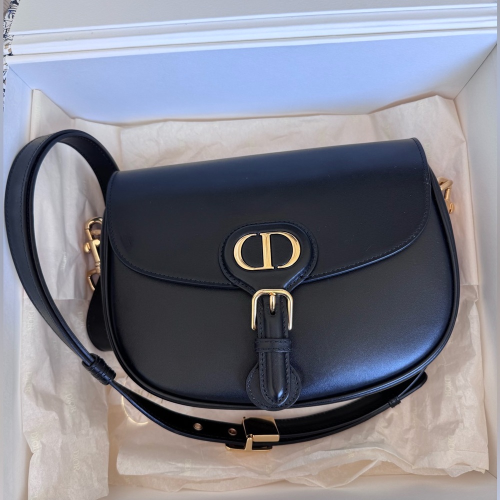 Dior Bobby Medium Black Box Calf Skin